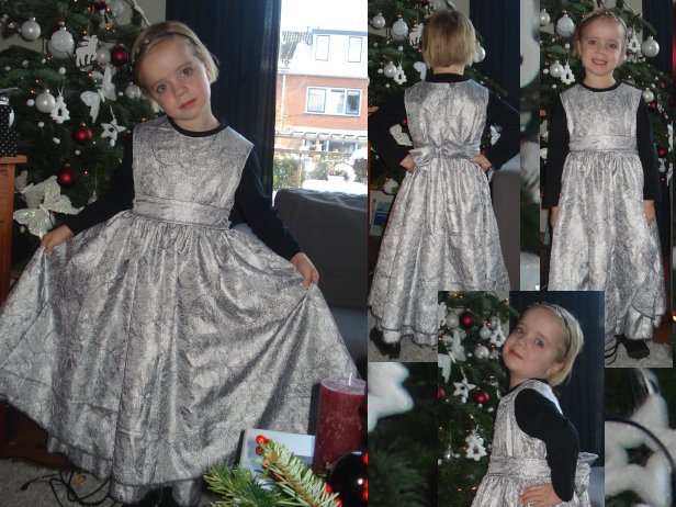 Merel met kerstjurk